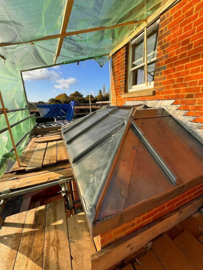 Types of leadwork fabrication used on roofs.